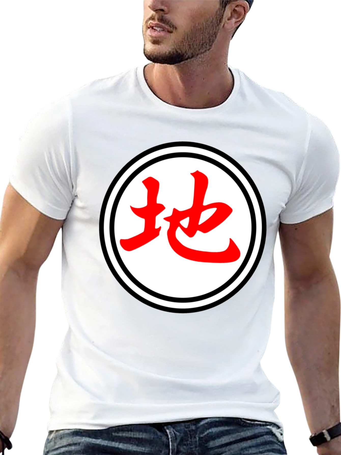 Black Japanese Symbol T-Shirt - Black Cotton Blend Casual Tee view 13