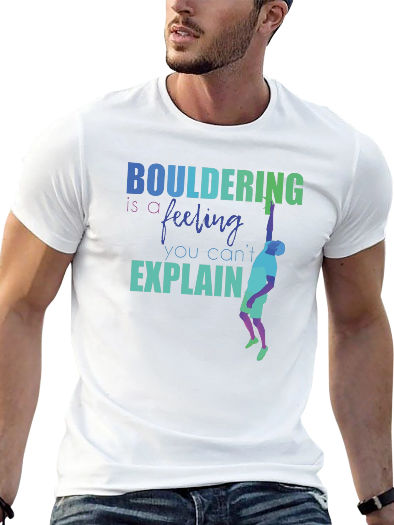 Black Bouldering Feeling Graphic Tee | Rock Climbing Shirt view 13