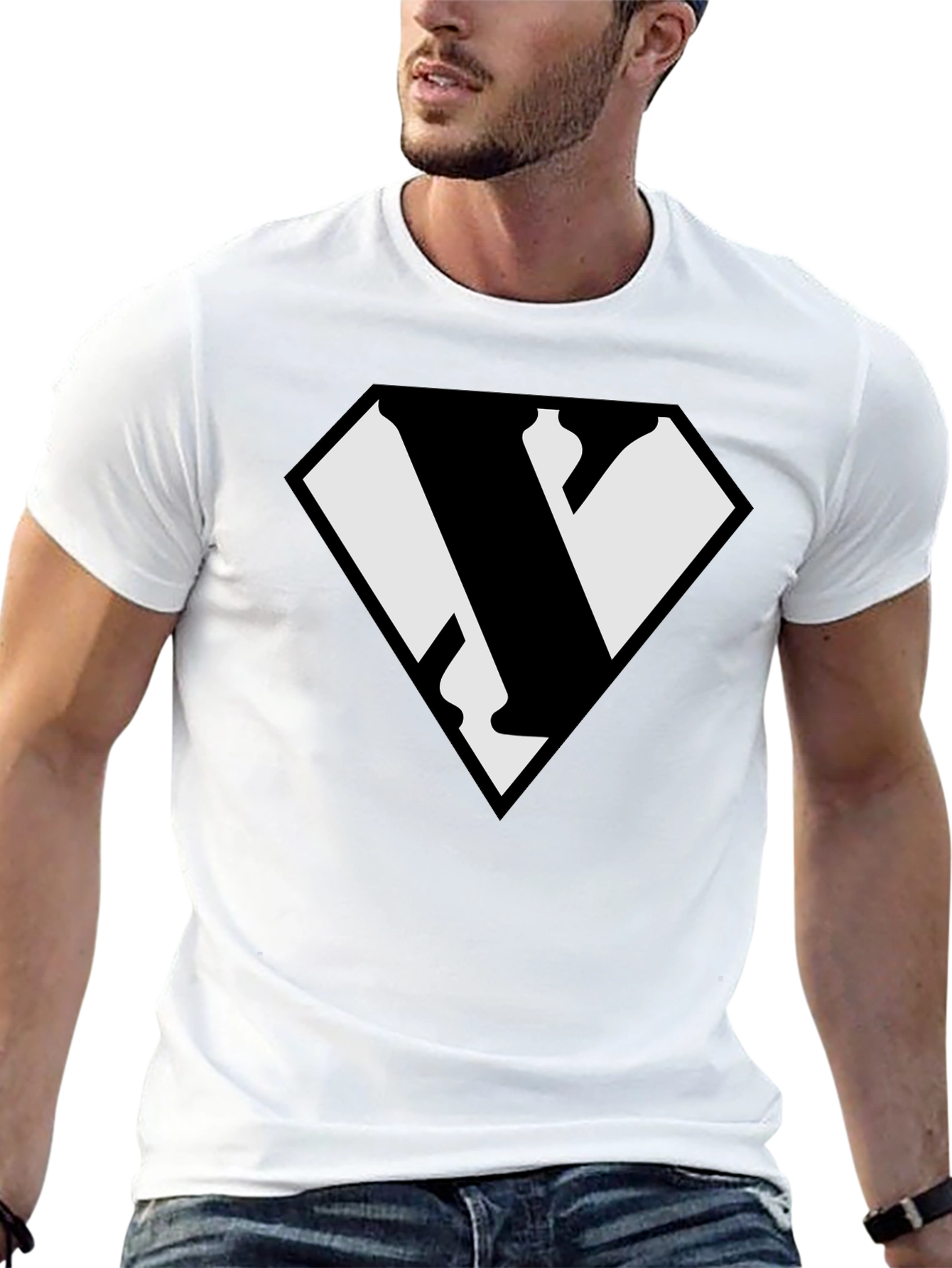 Black Super Symbol Black Graphic Tee - Cotton Blend view 13