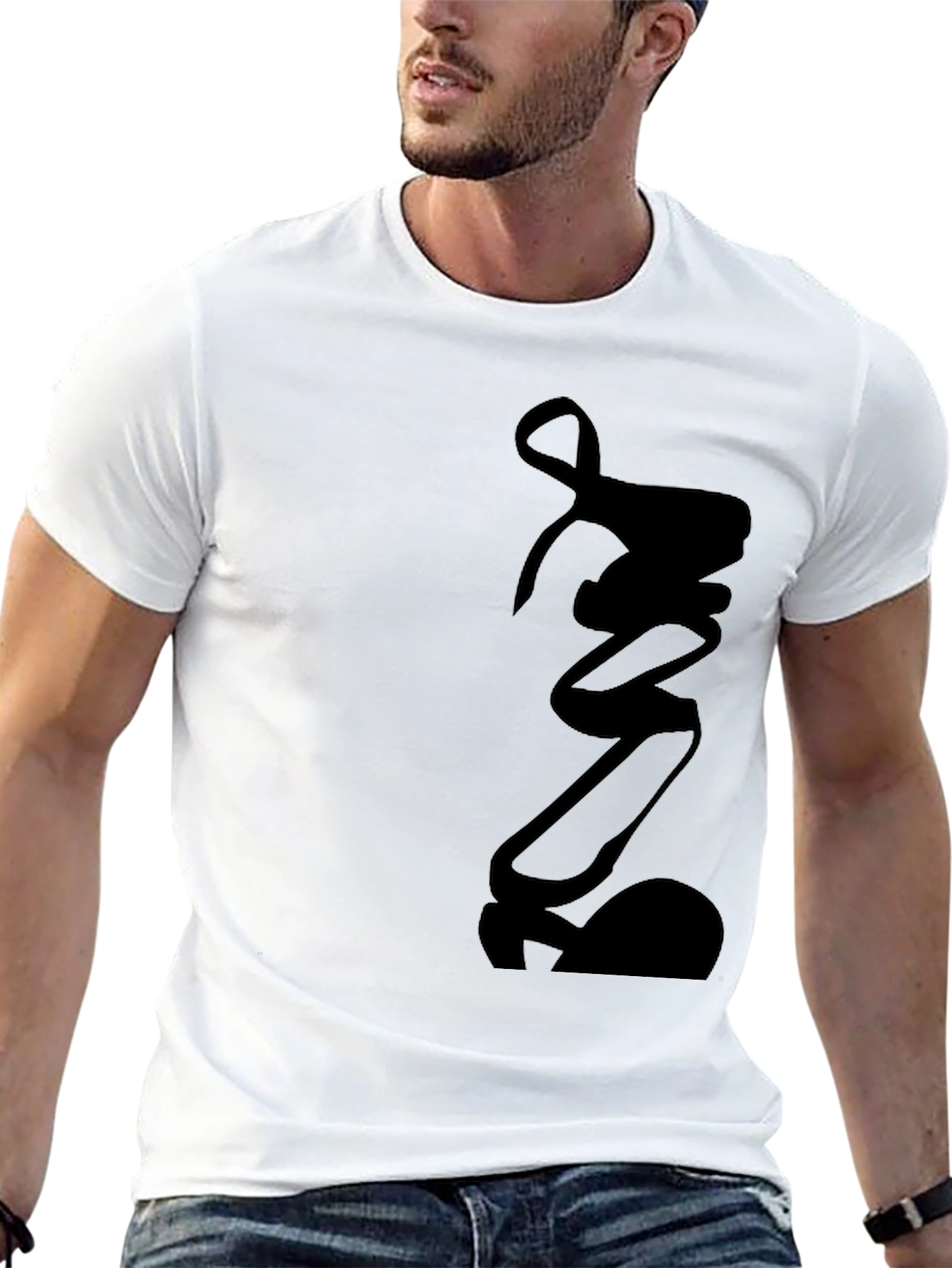 Black Modern Black Graphic Tee - Unique Design view 13