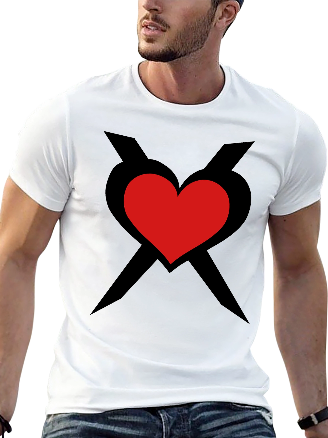 Black Heart & Crossbones Graphic Black Tee view 13