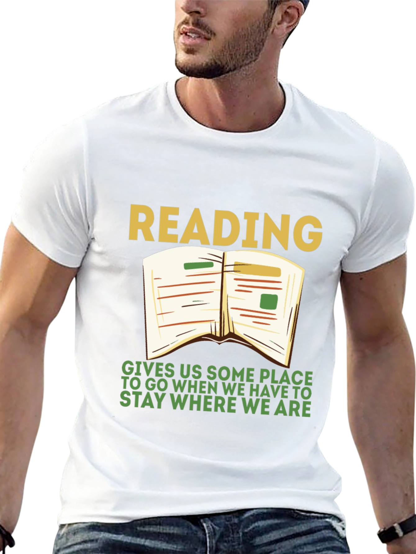 Black Reading T-Shirt: Gives Us Some Place To Go view 13
