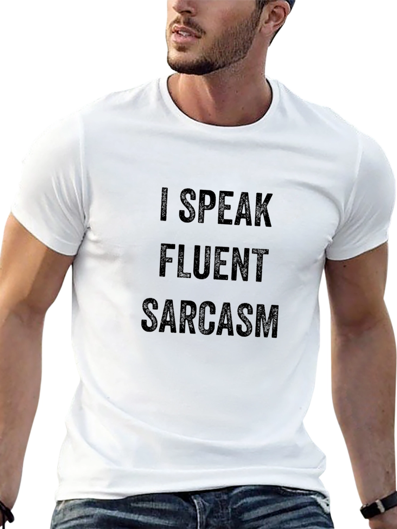 Black Fluent Sarcasm Graphic Tee - Mens Black T-Shirt view 13