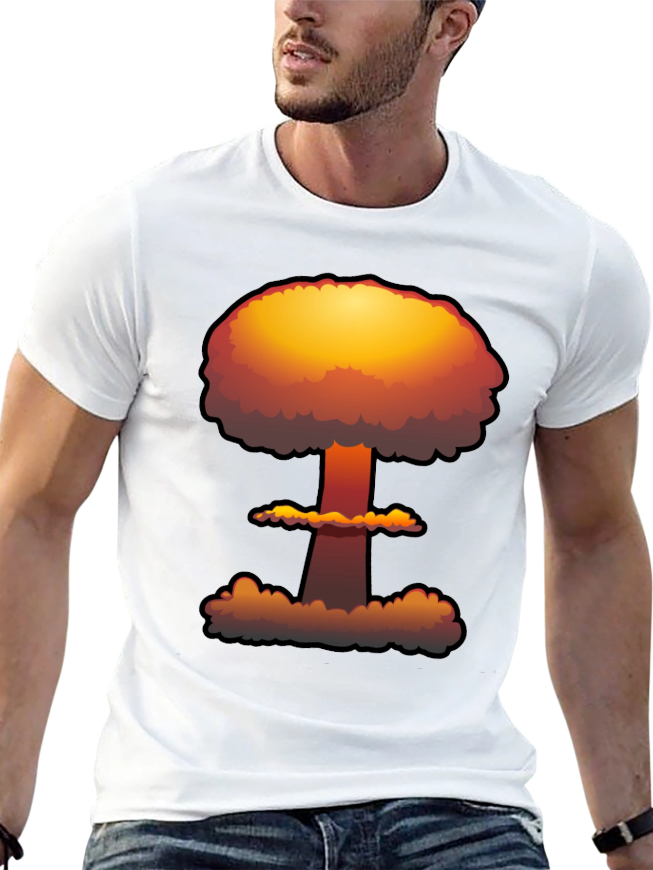 Black Nuclear Explosion Graphic Tee - Soft Cotton view 13