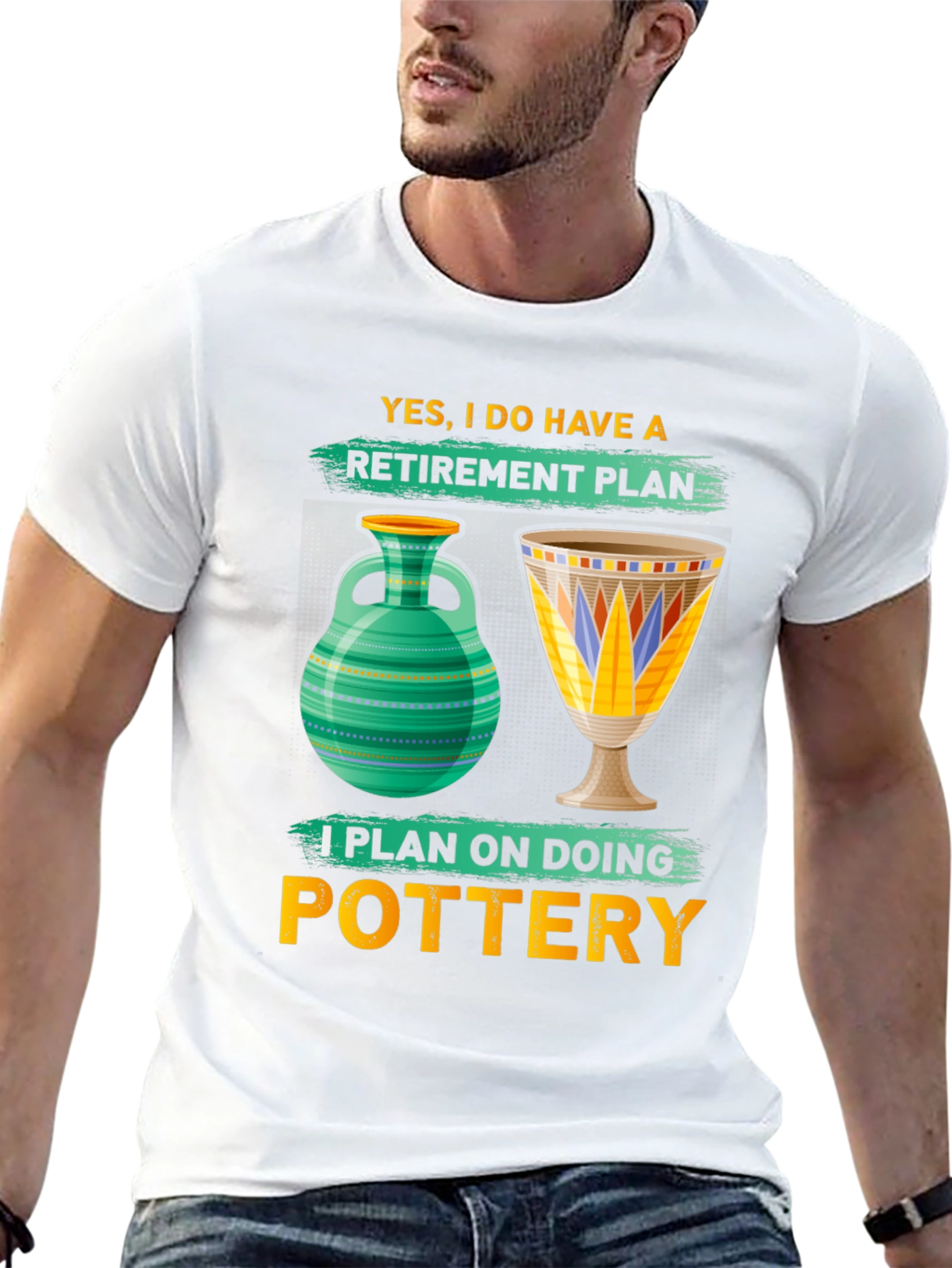 Black Pottery Retirement Plan T-Shirt view 13