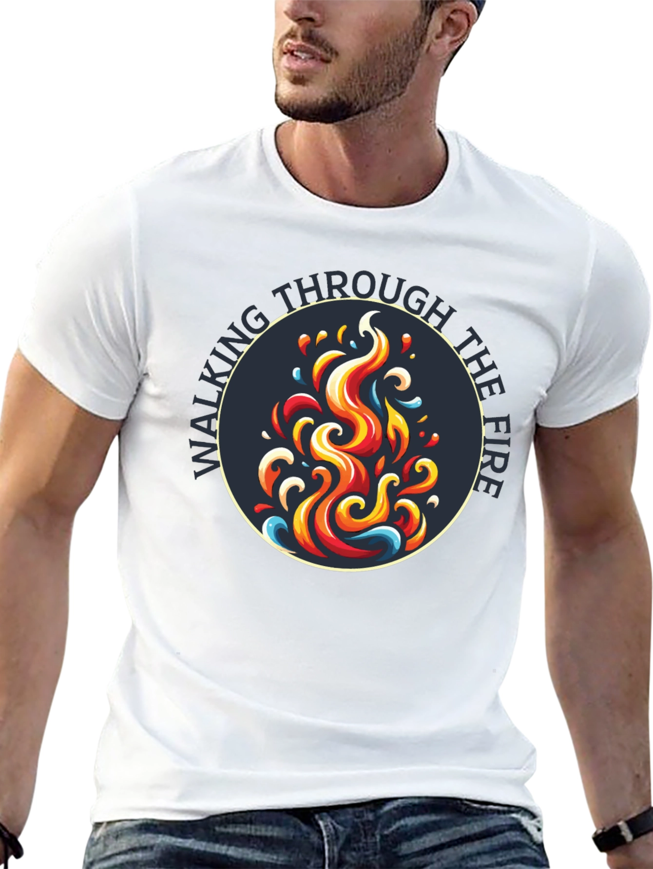 Black Walking Through the Fire Graphic Tee - Black view 13