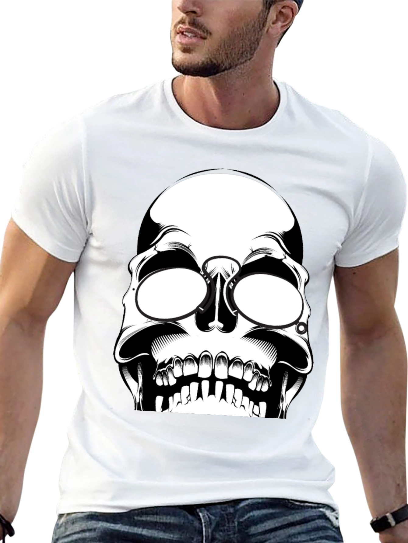 Black Skull Graphic T-Shirt - Edgy Style view 13
