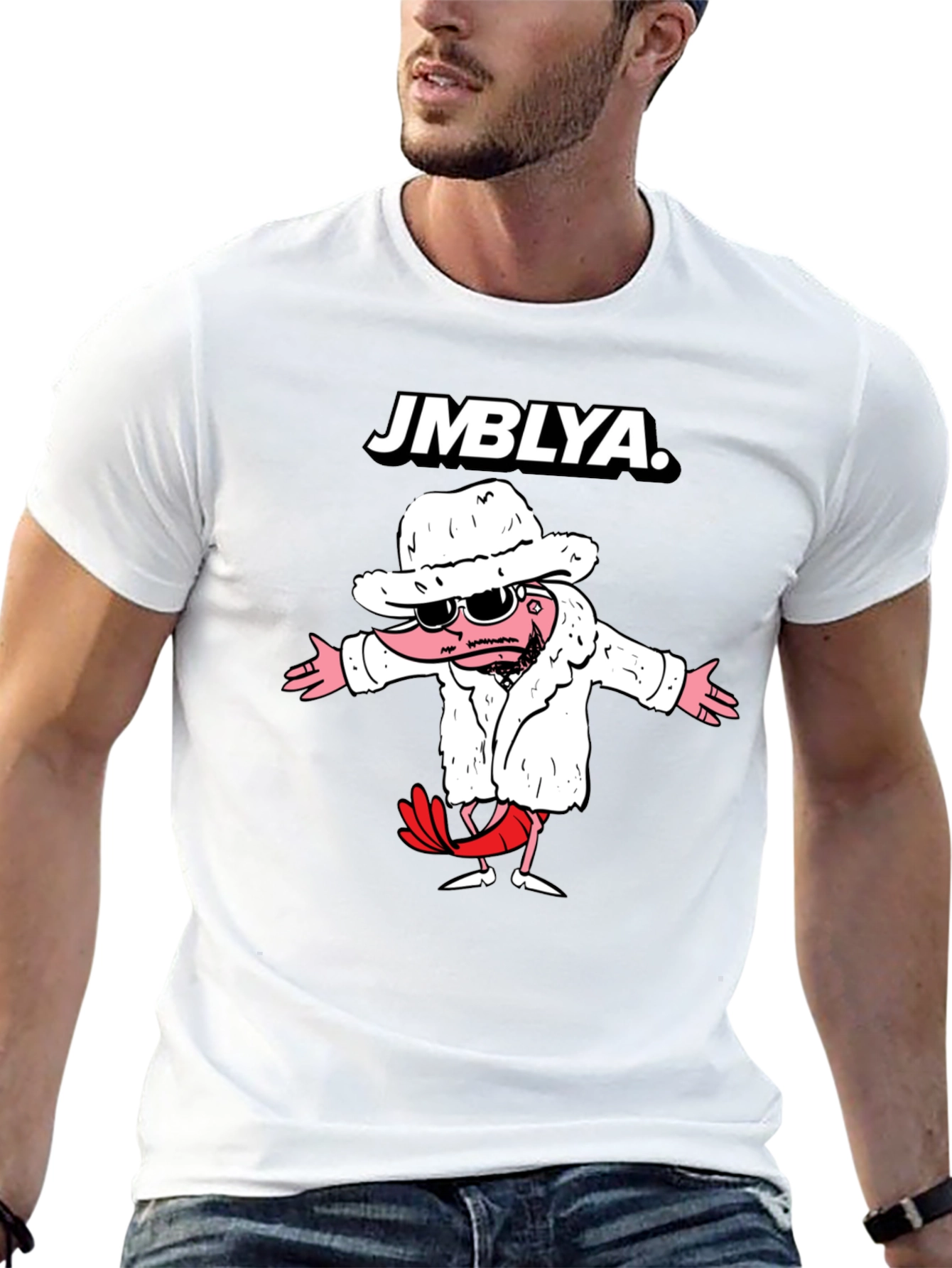 Black JMBYLA Cartoon Character Graphic T-Shirt view 13