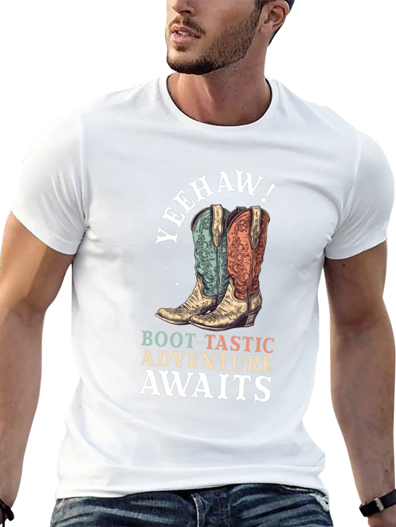 Yeehaw Cowboy Boots Graphic T-Shirt - 13