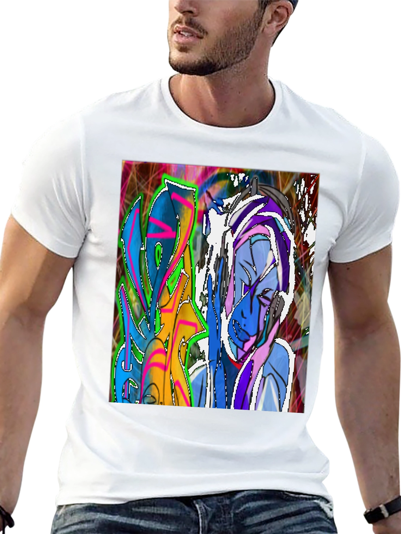 Black Abstract Graffiti Art T-Shirt - Street Style Tee view 13