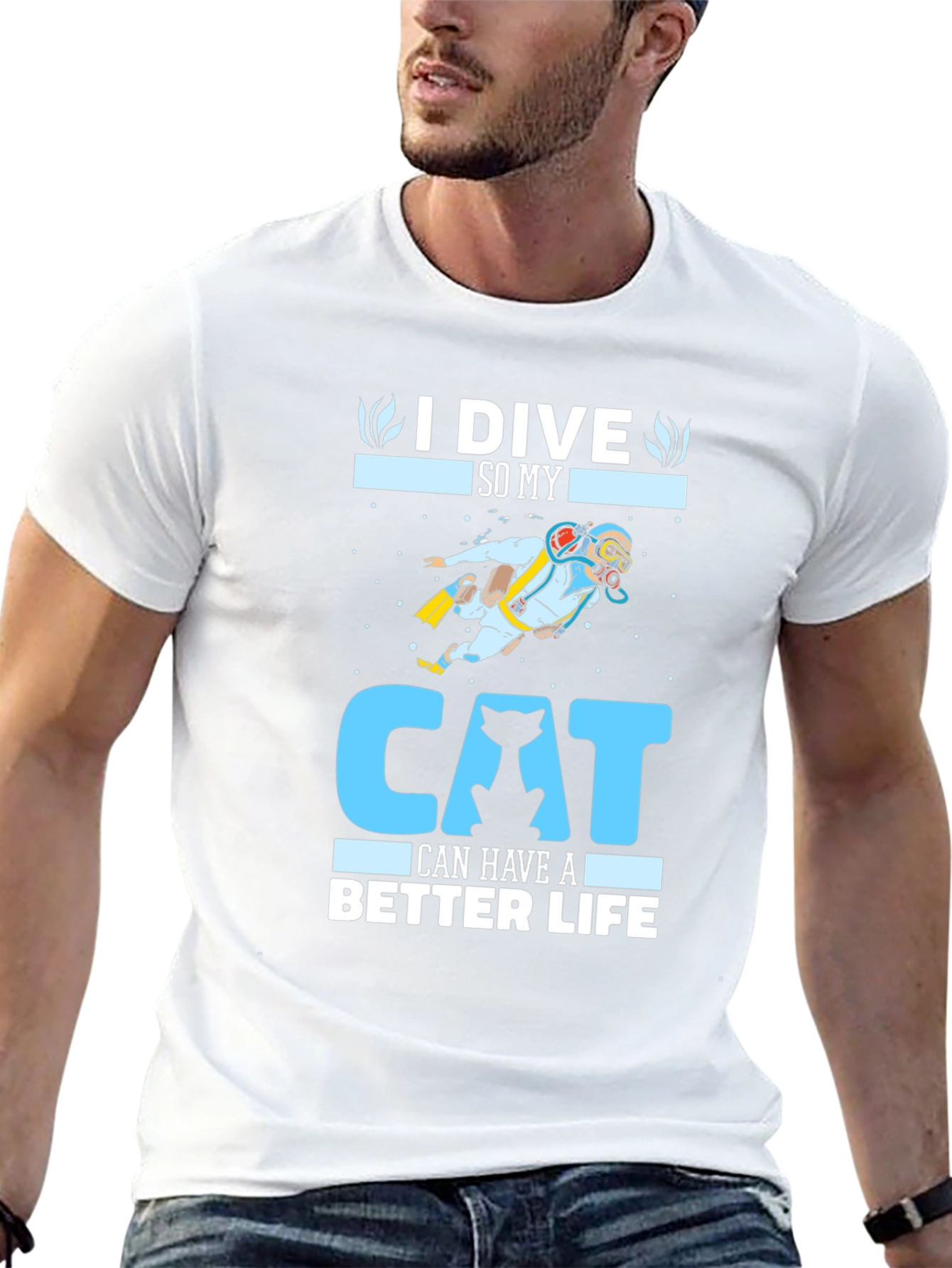 Black I Dive So My Cat Can Have A Better Life T-Shirt view 13