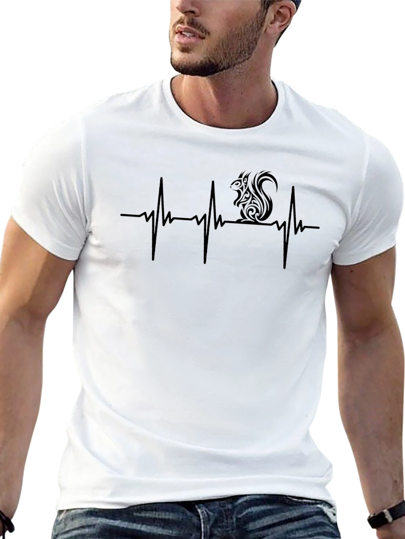 Black Squirrel Heartbeat T-Shirt - Funny Animal Lover Tee view 13