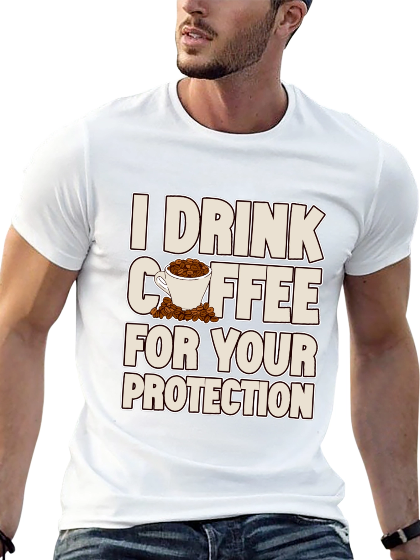 Black Coffee Protection T-Shirt - Sarcastic Graphic Tee view 13