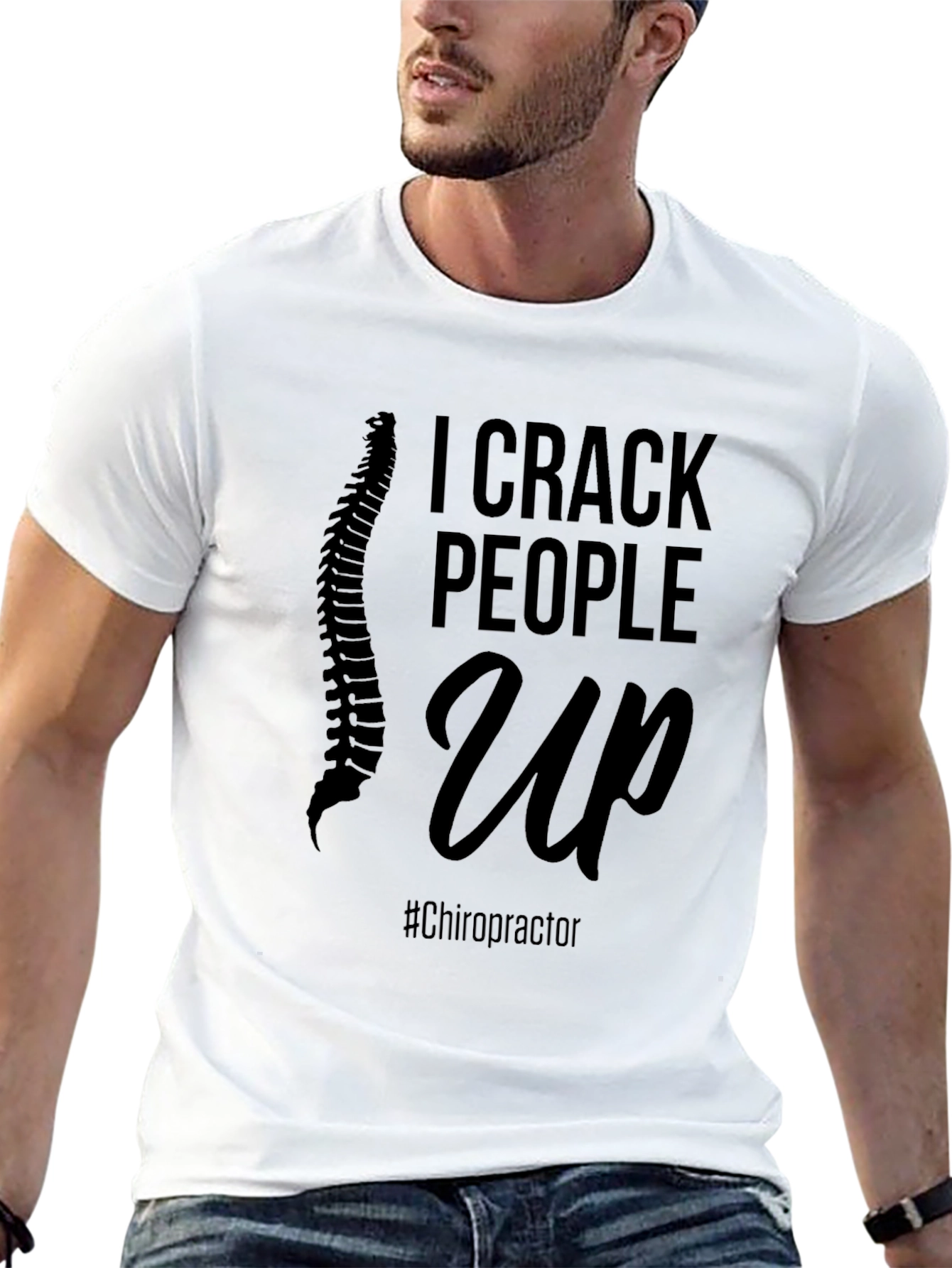 Black Chiropractor Humor Tee - I Crack People Up Shirt view 13