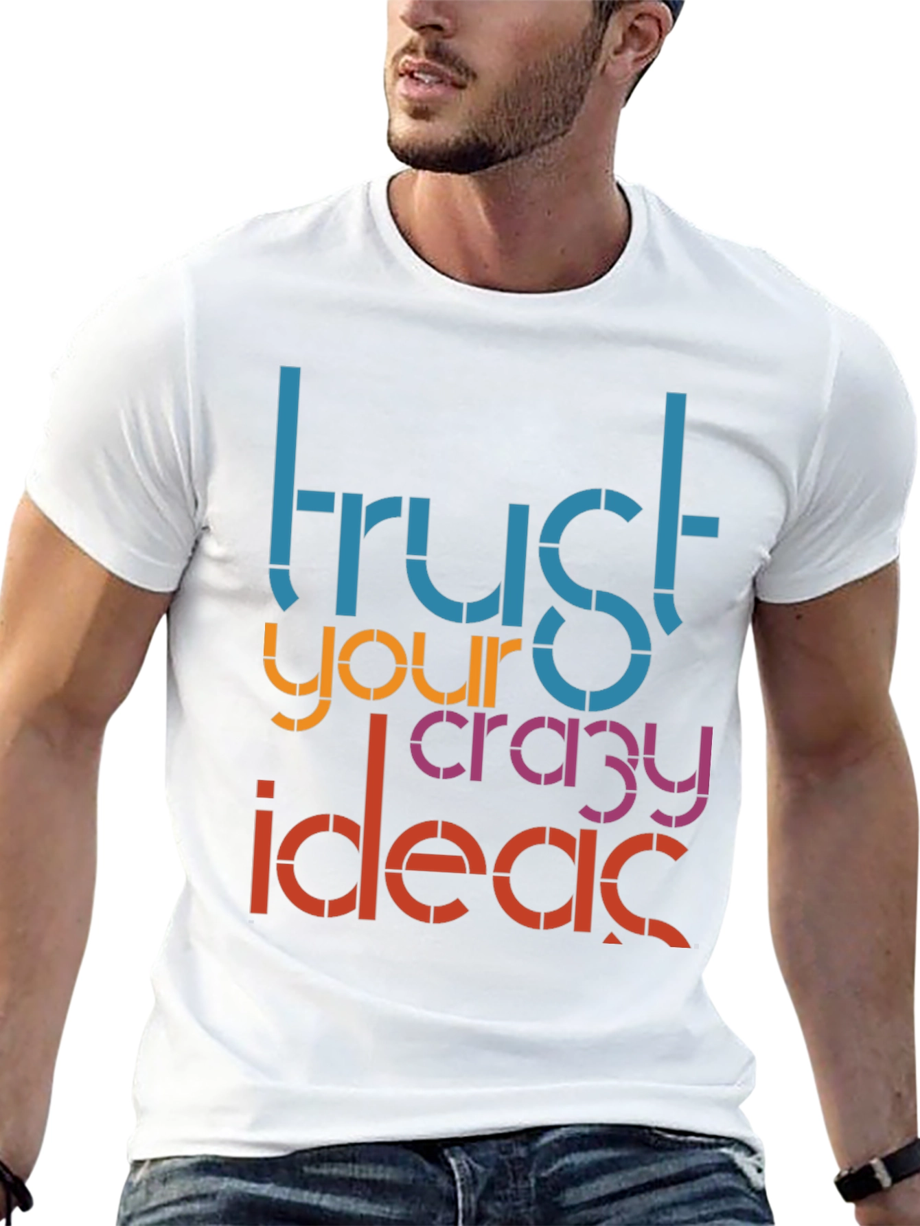 Black Trust Your Crazy Ideas Graphic Tee view 13