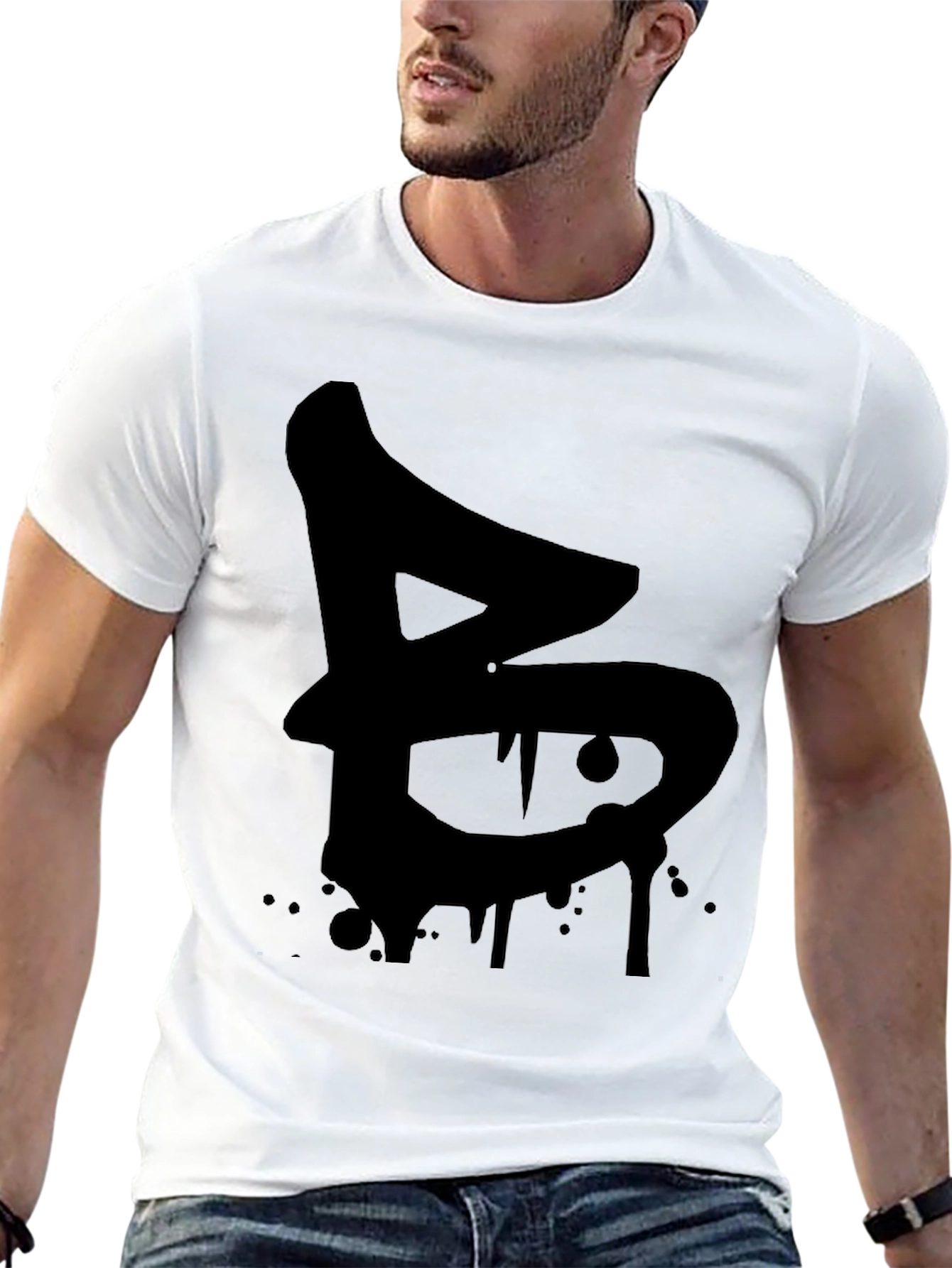Black Urban Drip Letter B Black Graphic Tee view 13