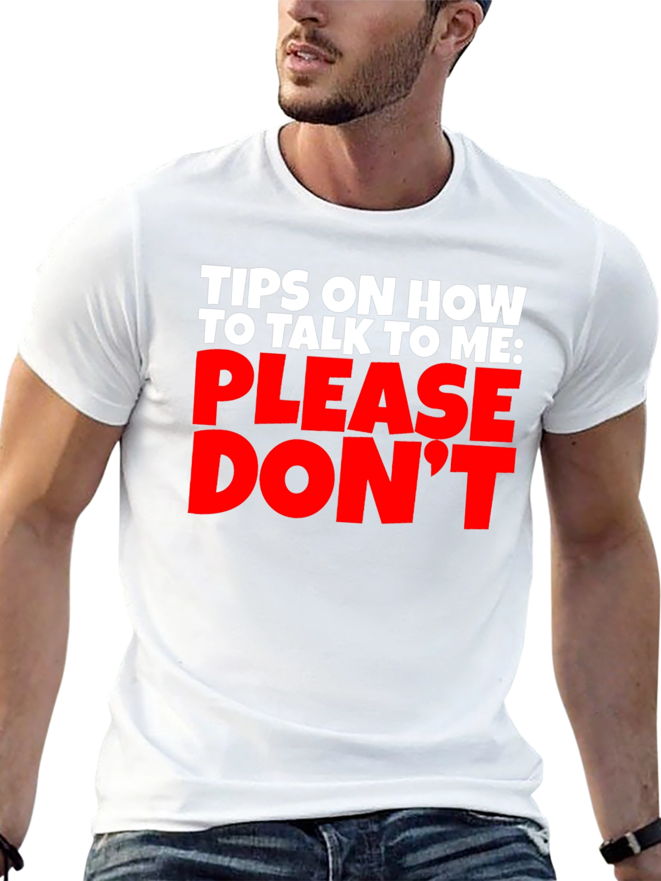 Black Funny Sarcastic Graphic T-Shirt - Please Don't Talk To Me view 13