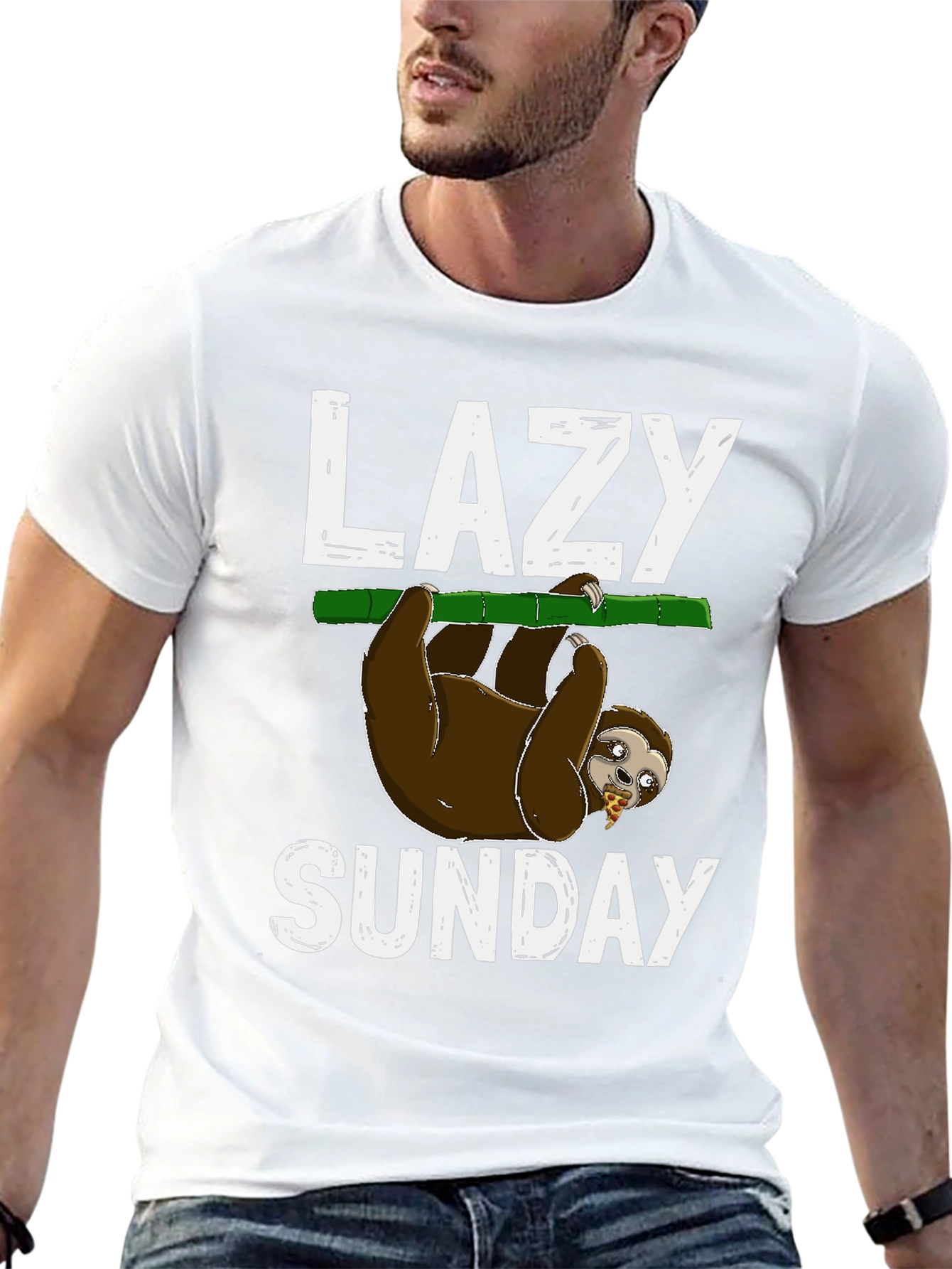 Black Lazy Sunday Sloth T-Shirt view 13