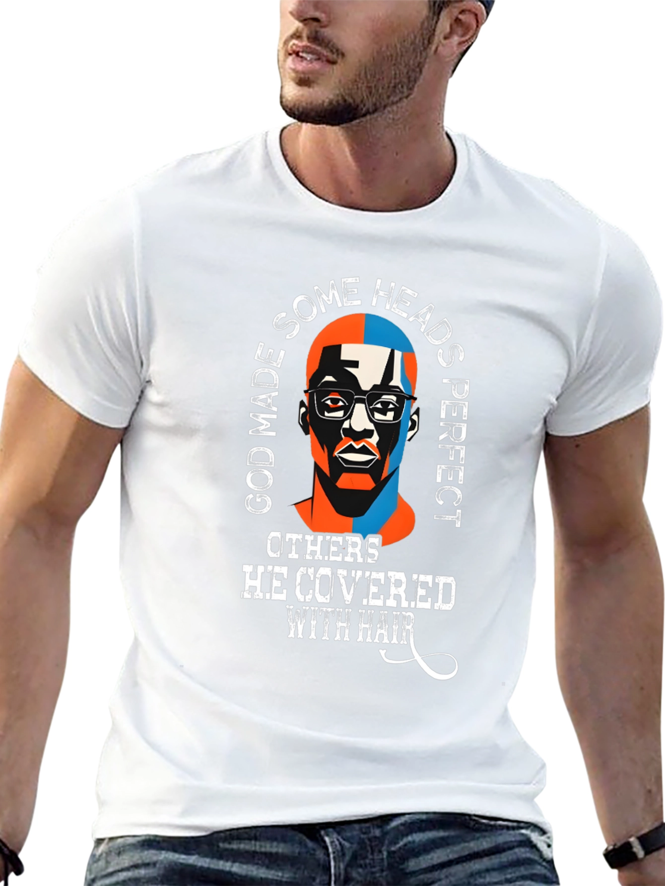 Black God Made Some Heads Perfect Funny T-Shirt view 13