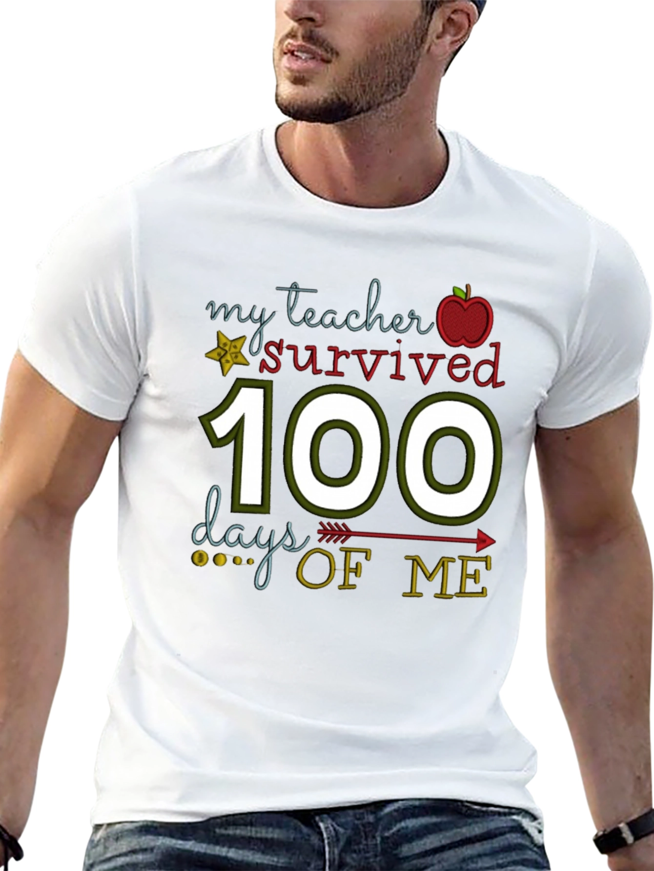 Black My Teacher Survived 100 Days of Me T-Shirt view 13