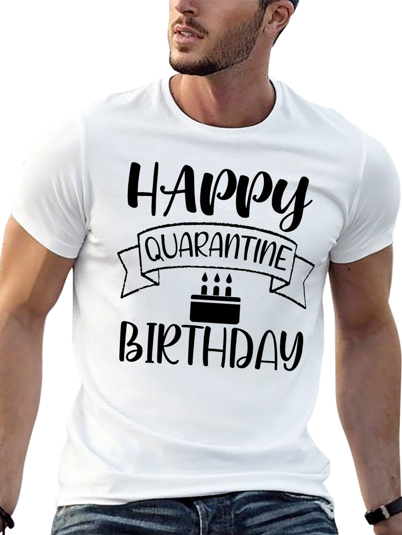 Black Happy Quarantine Birthday T-Shirt view 13