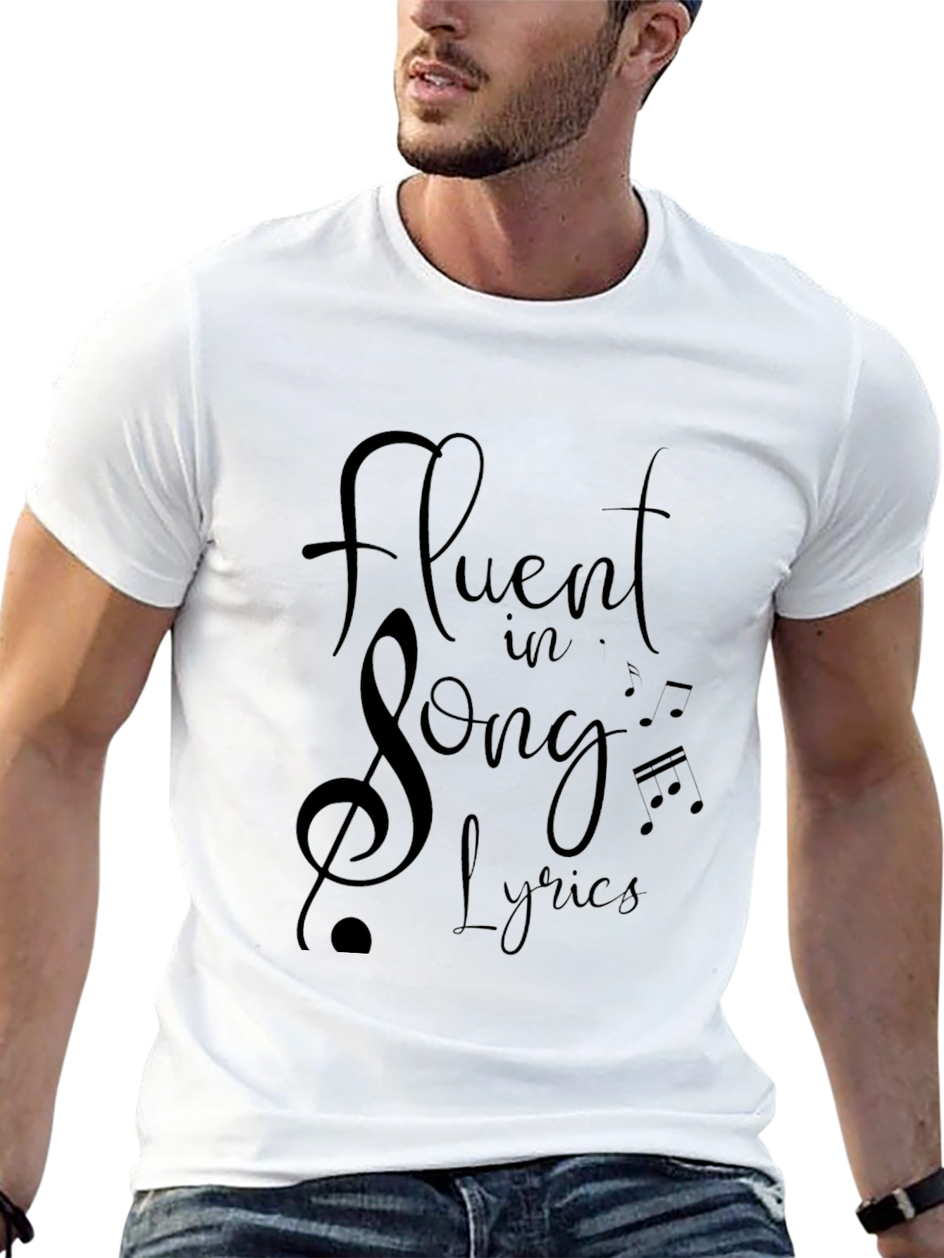 Black Fluent In Song Lyrics T-Shirt view 13