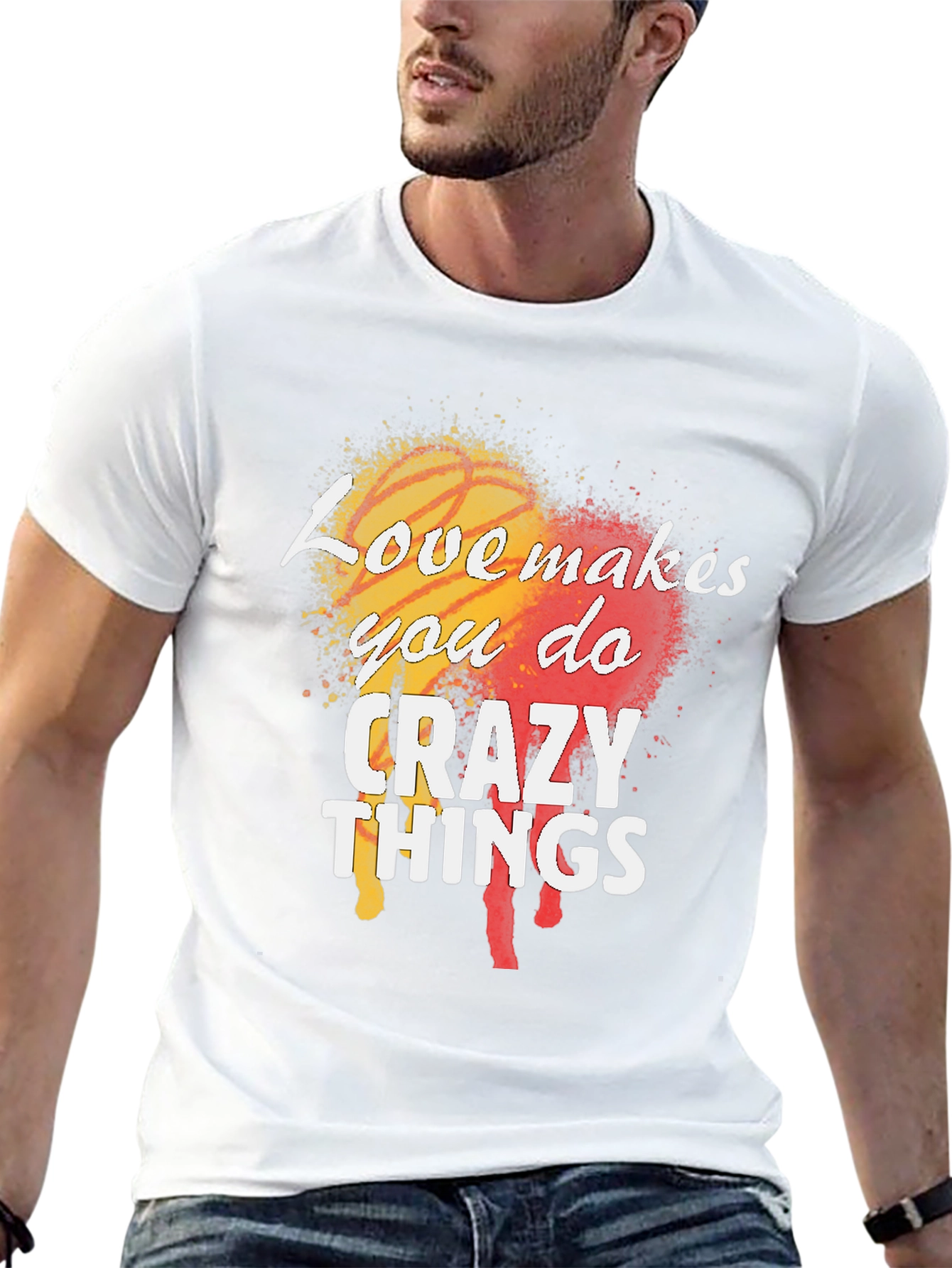 Black Love Makes You Do Crazy Things Men's Black T-Shirt view 13