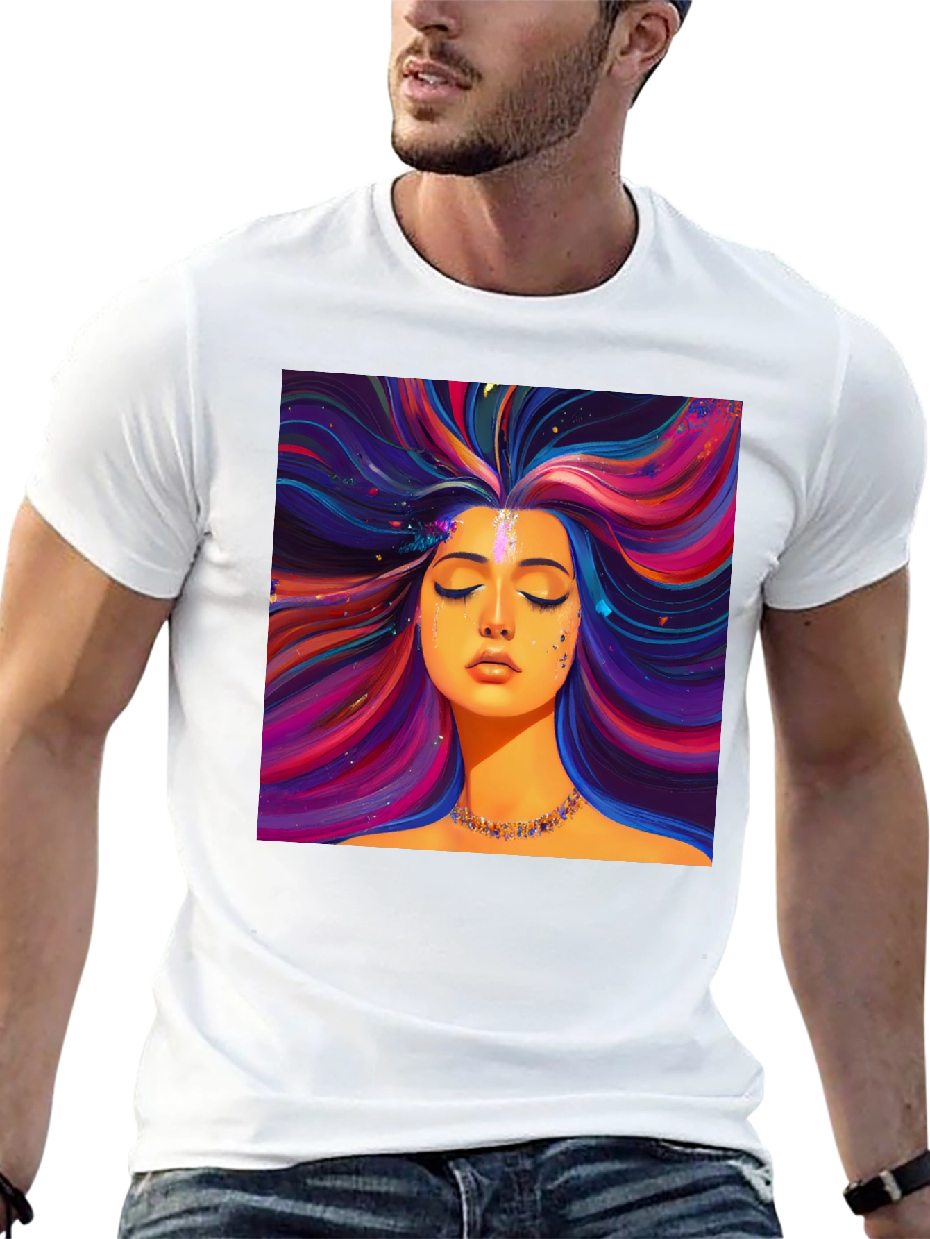 Black Vibrant Woman Graphic Black T-Shirt view 13