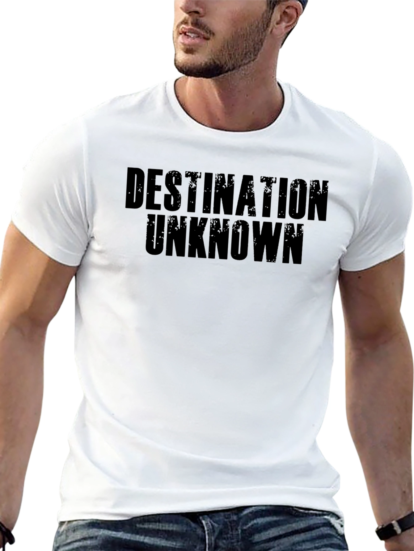 Black Destination Unknown Black Graphic T-Shirt view 13
