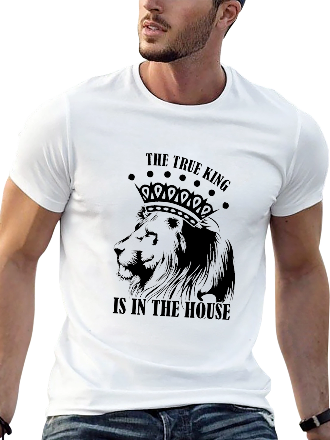 Black The True King Lion Graphic T-Shirt view 13