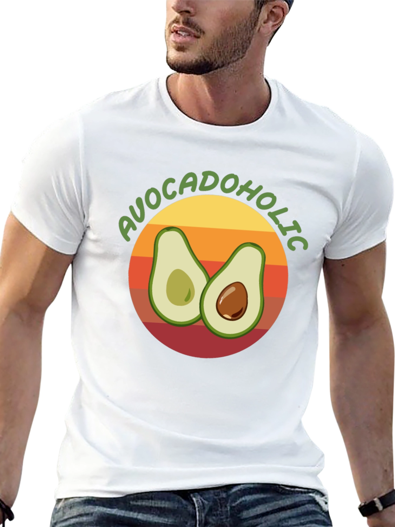 Black Avocadololic Graphic Tee - Black Unisex T-Shirt view 13