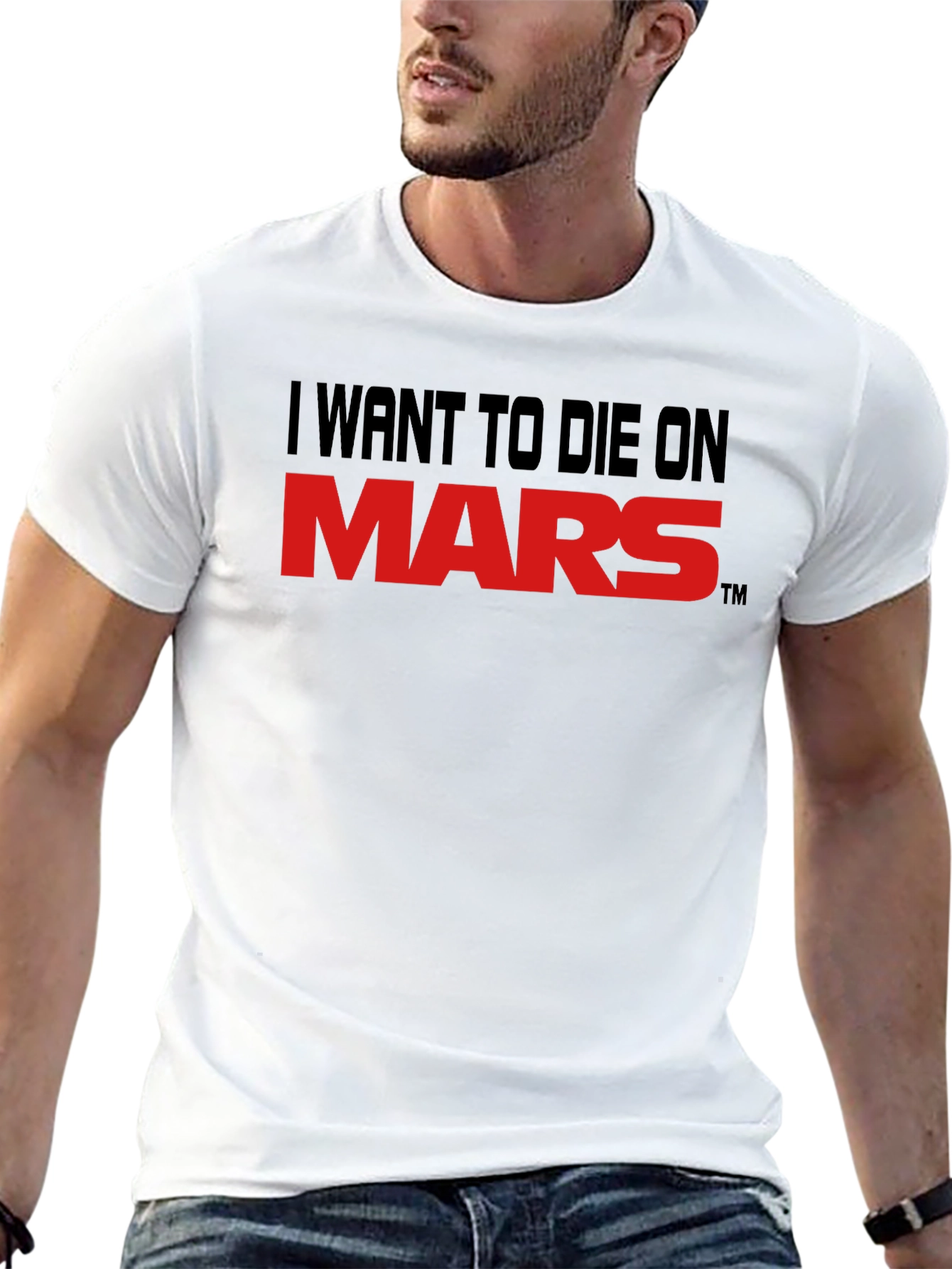 Black I Want To Die On Mars Graphic Tee view 13