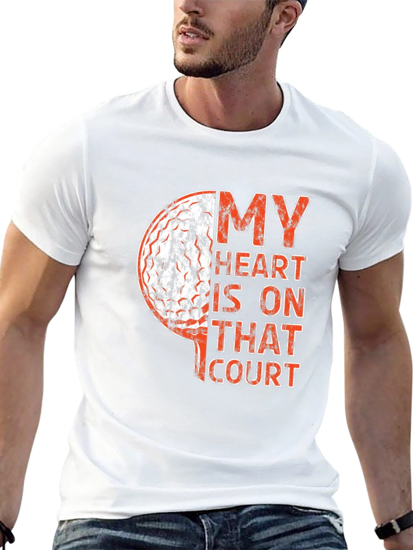 Black Basketball Heart Graphic Tee - Sports Fan Apparel view 13