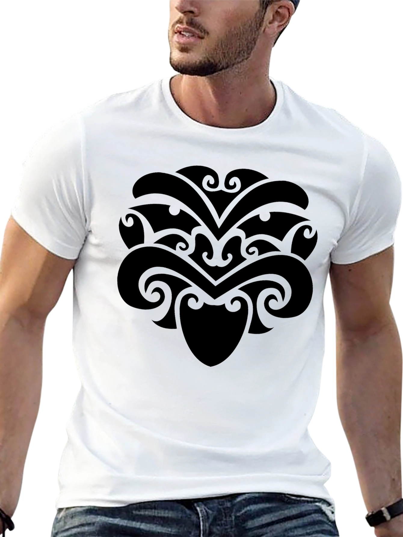 Black Tribal Art T-Shirt - Modern Menswear view 13