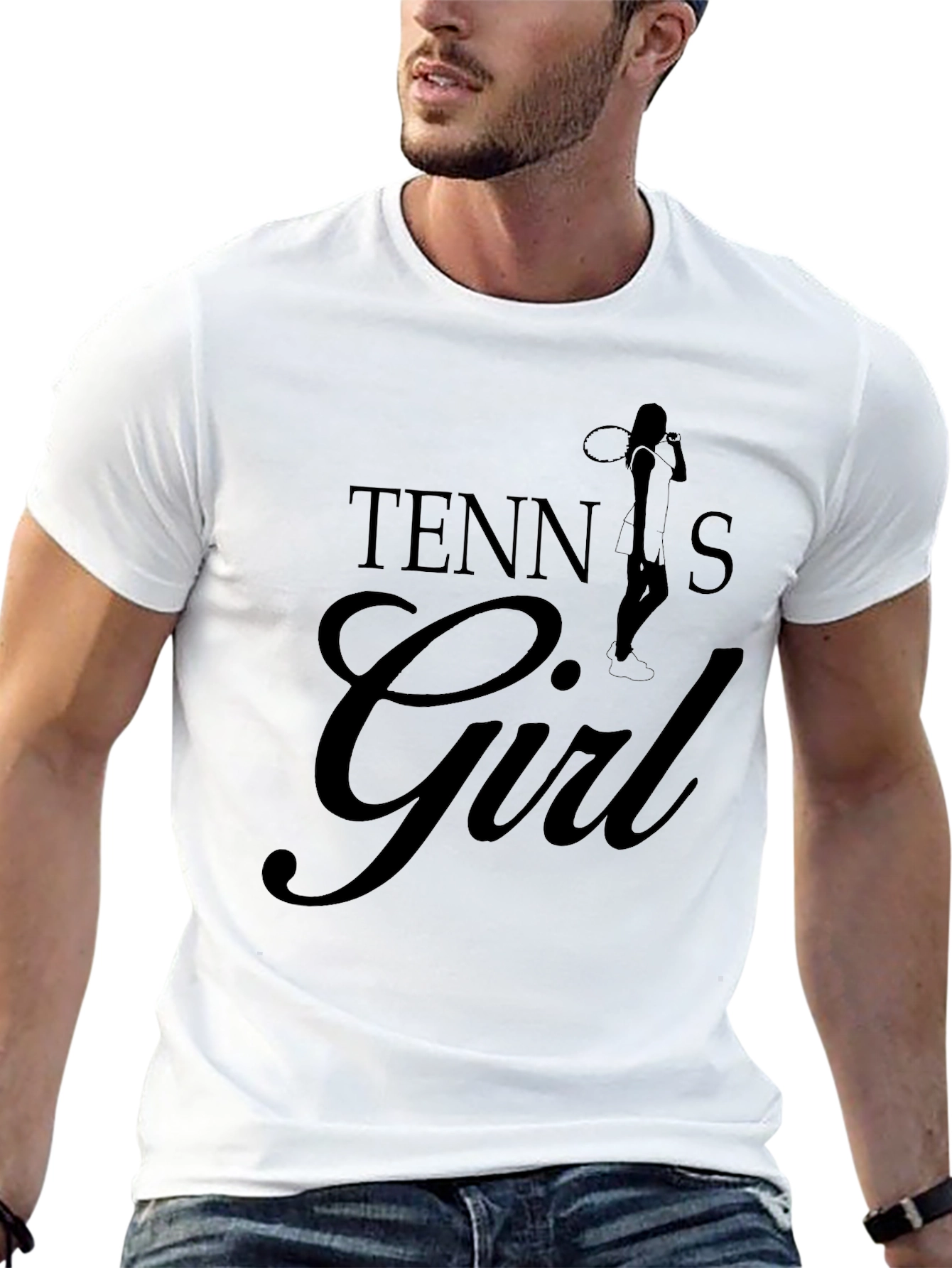 Black Tennis Girl Black T-Shirt - Sporty Fashion view 13