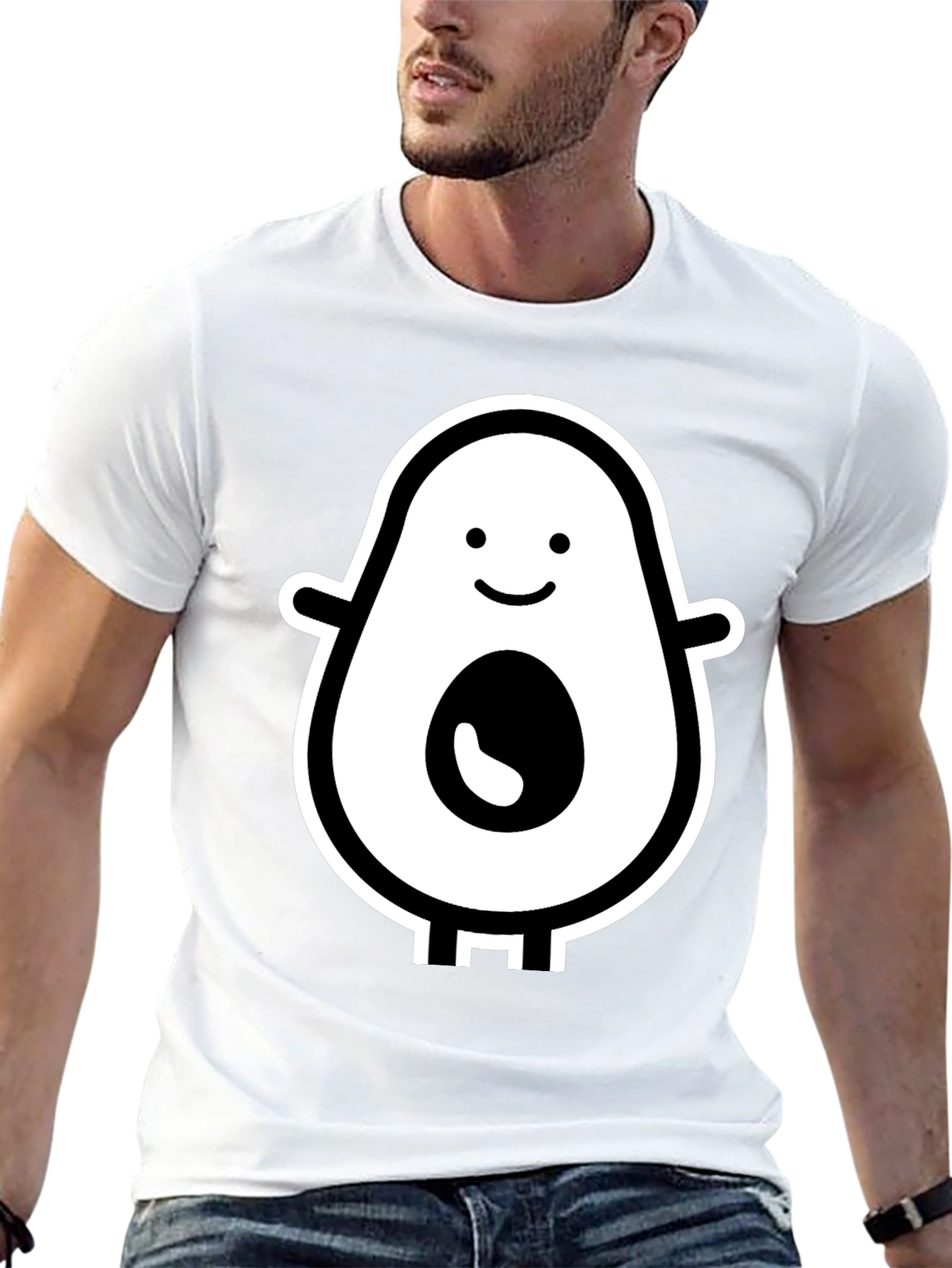 Black Funny Avocado T-Shirt - Cute Cartoon Fruit Tee view 13