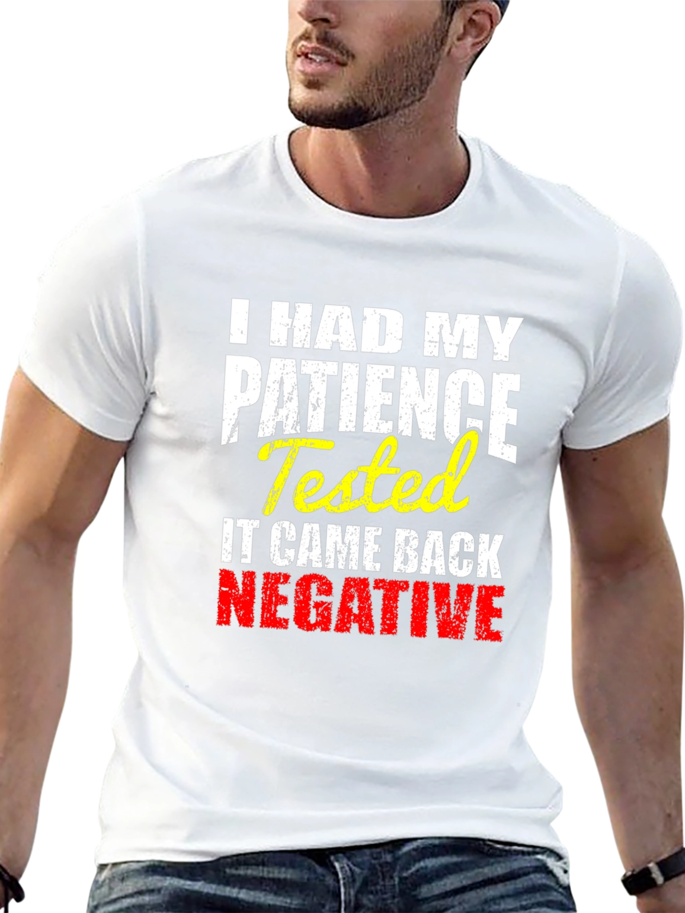Black I HAD MY PATIENCE Tested Novelty Graphic T-Shirt view 13