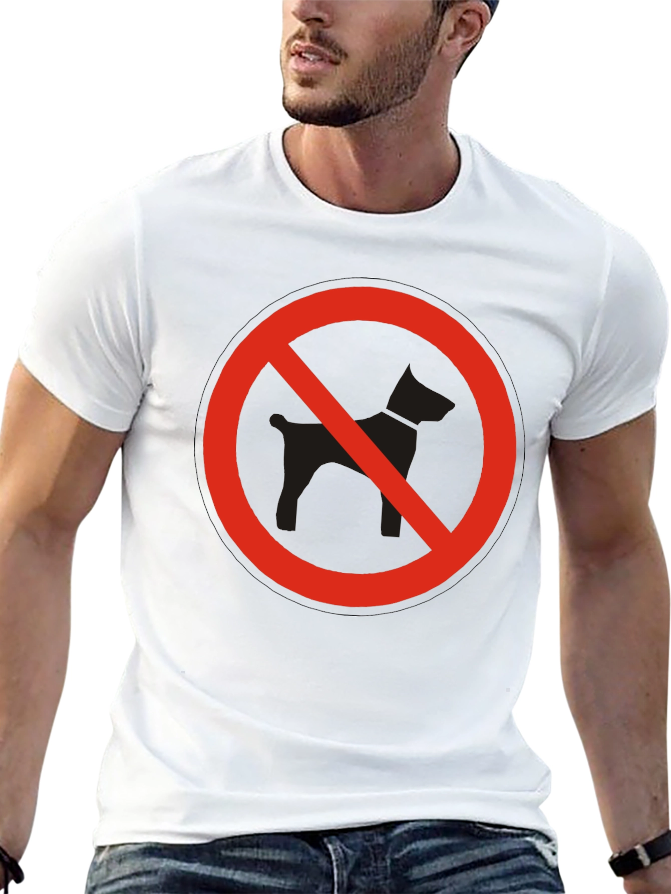 Black No Dogs Allowed Graphic T-Shirt view 13