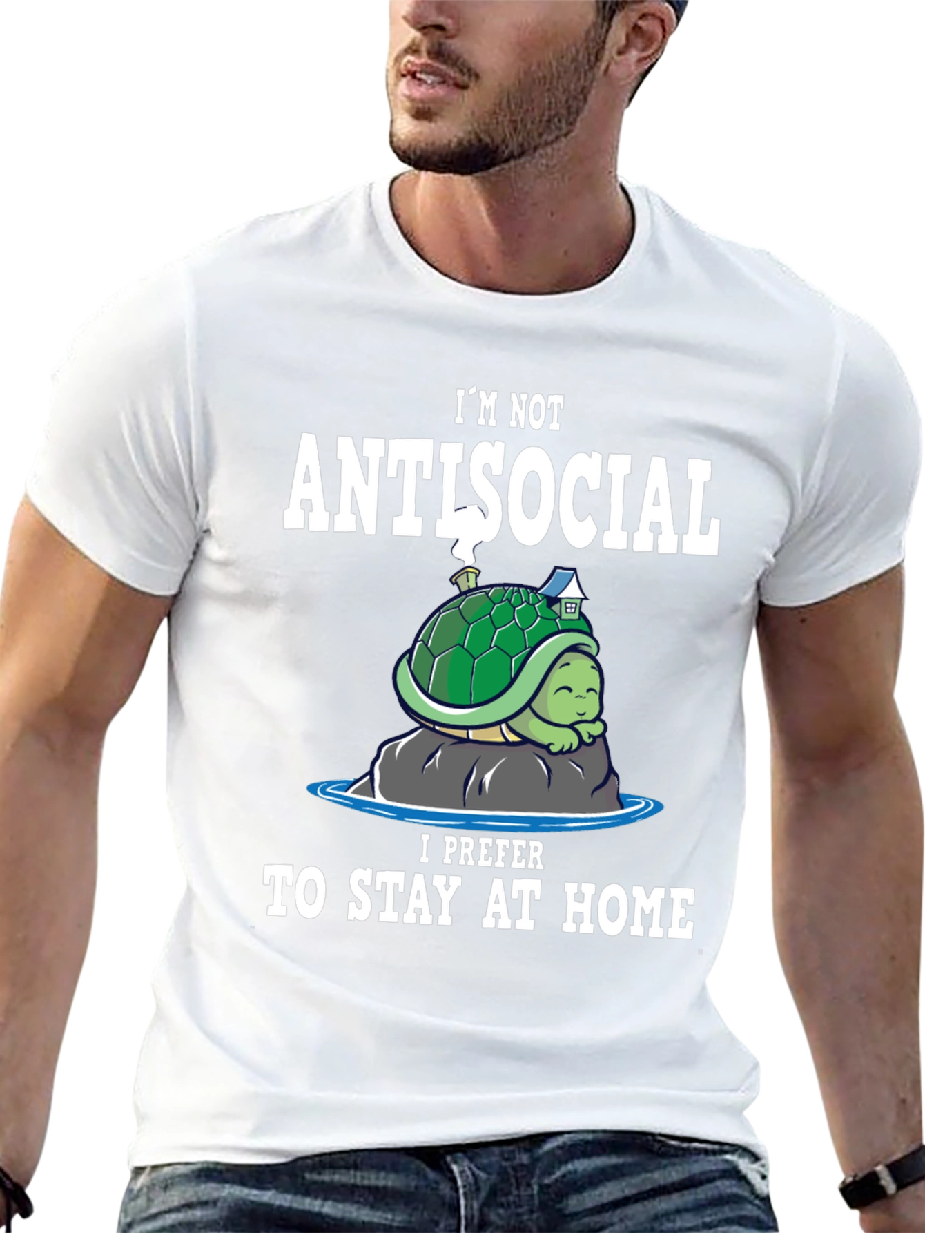 Black Antisocial Turtle Homebody T-Shirt view 13