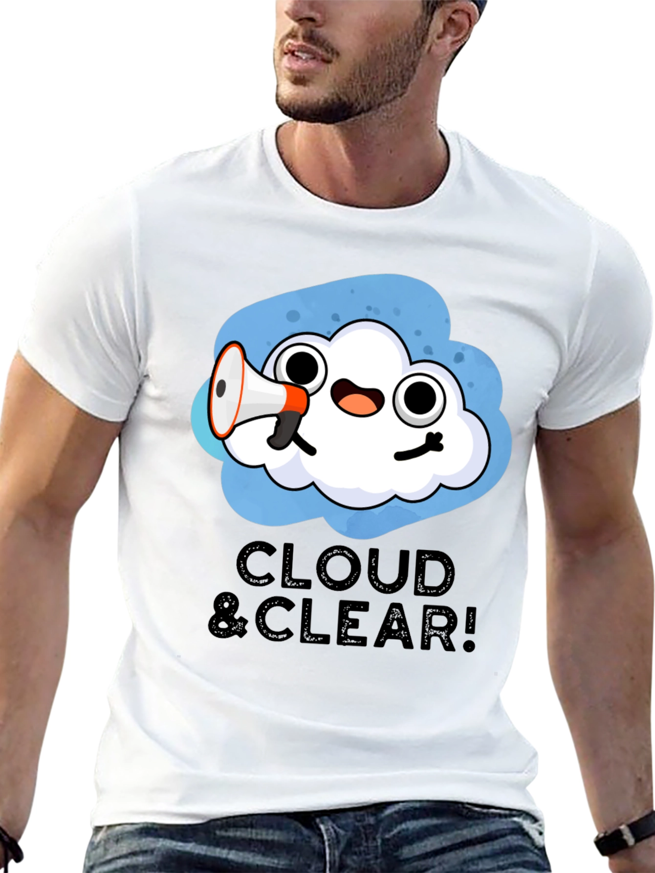 Black Cloud & Clear! Graphic T-Shirt - Fun Weather Design view 13