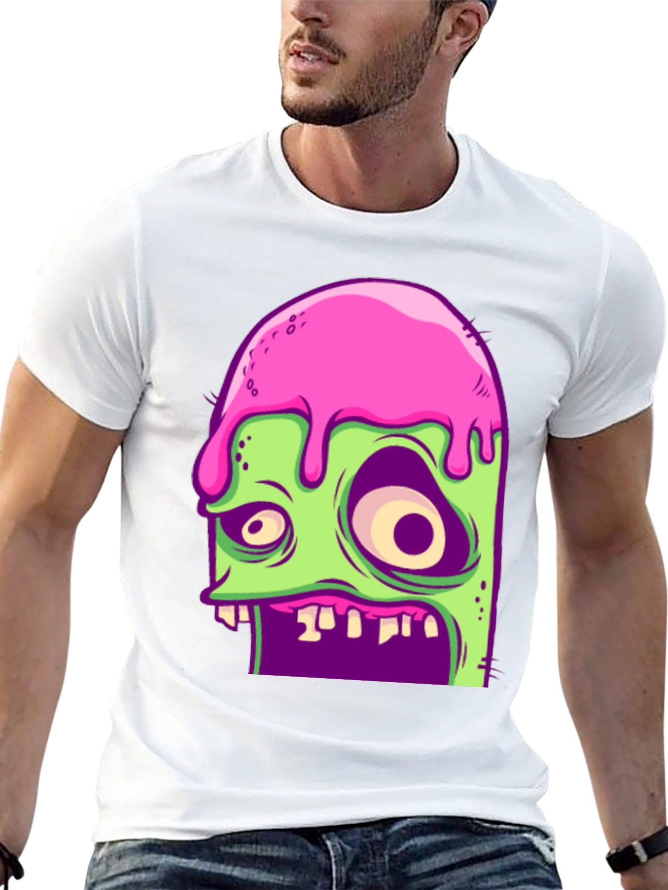 Black Zombie Melt T-Shirt - Unique Graphic Tee view 13