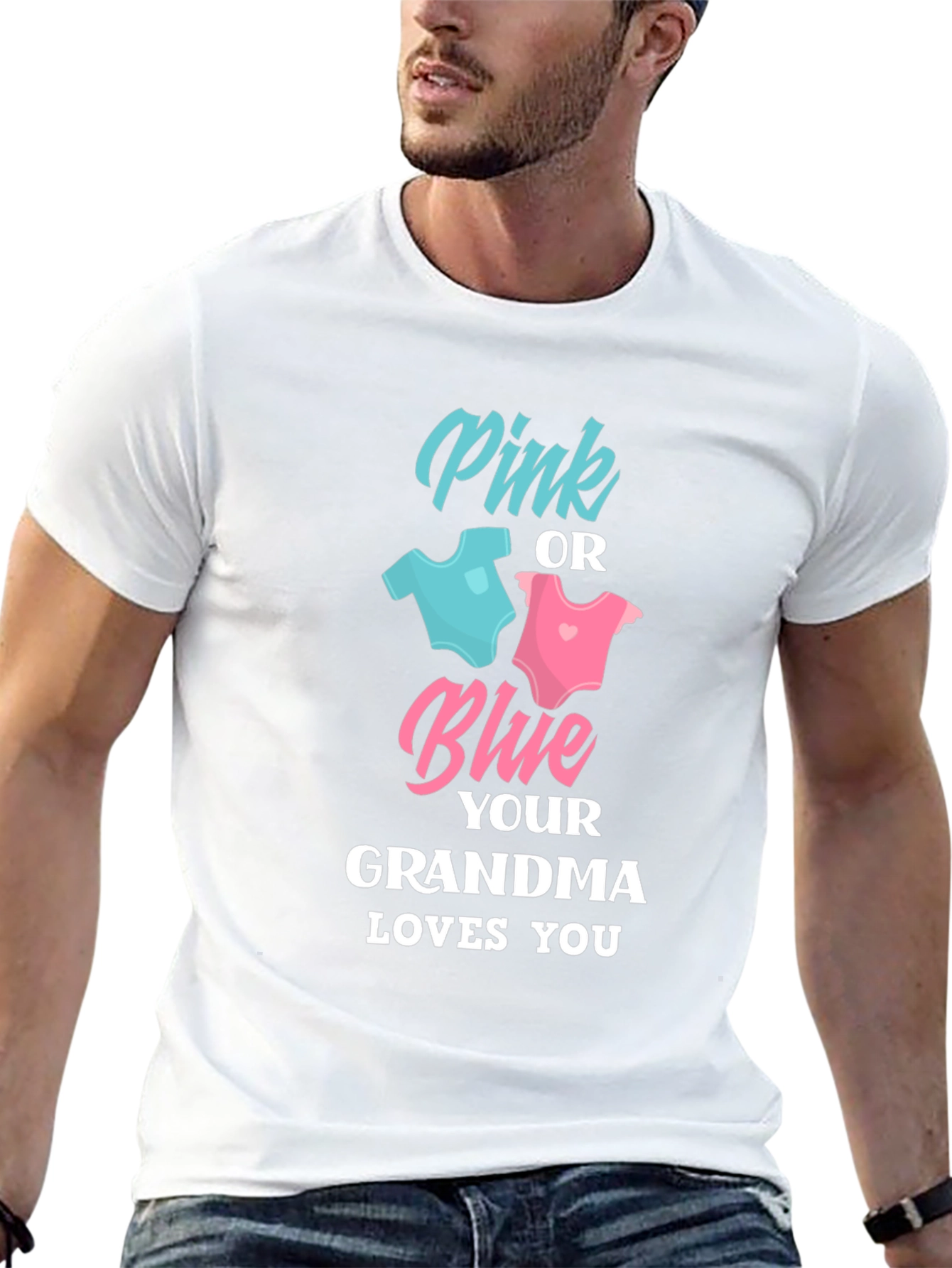 Black Pink or Blue Grandma Loves You T-Shirt view 13
