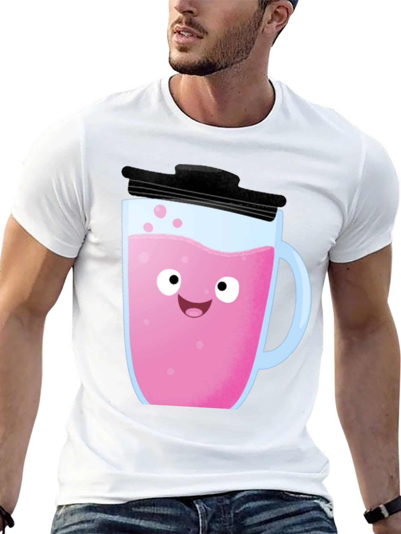 Black Cute Pink Drink Graphic Tee - Fun Kawaii Style! view 13