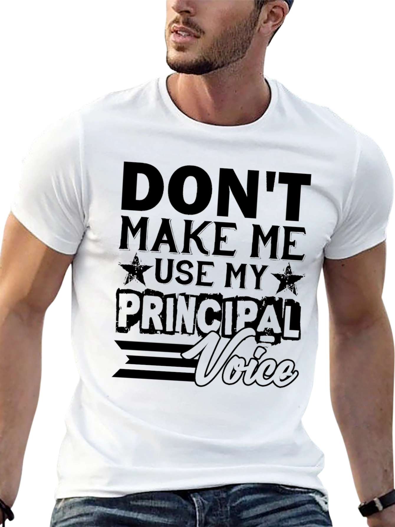 Black Principal Voice T-Shirt - Funny School Apparel view 13