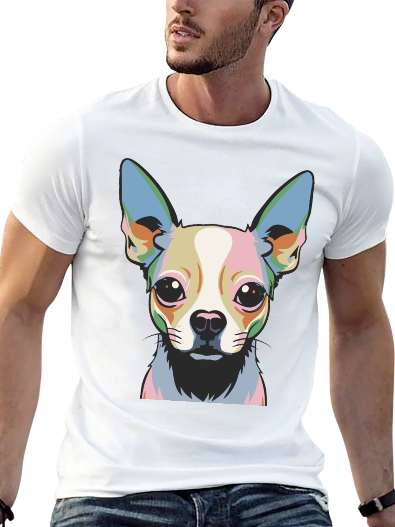 Black Chihuahua Pop Art Graphic Tee - Black view 13