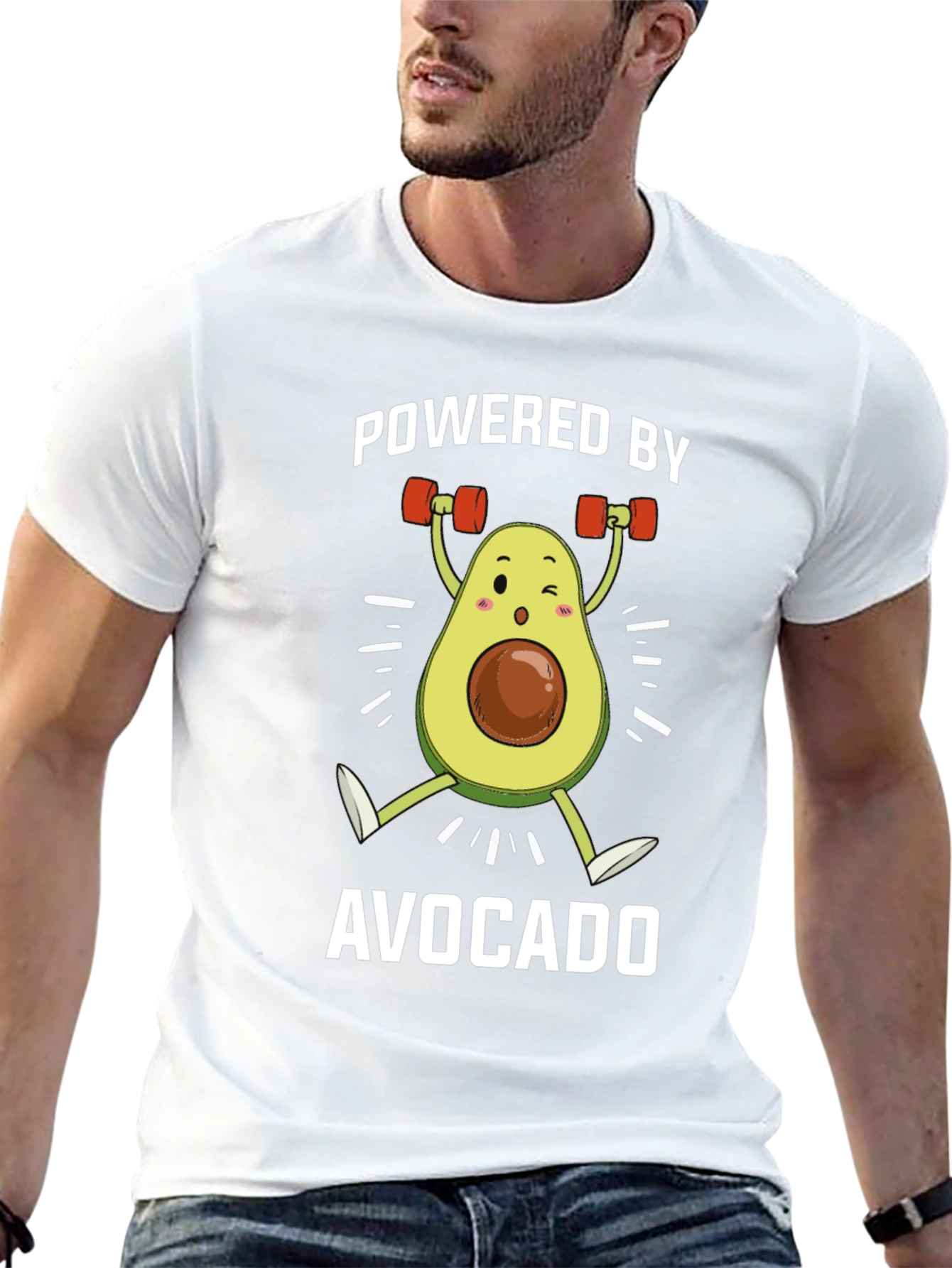 Black Powered by Avocado Black T-Shirt view 13