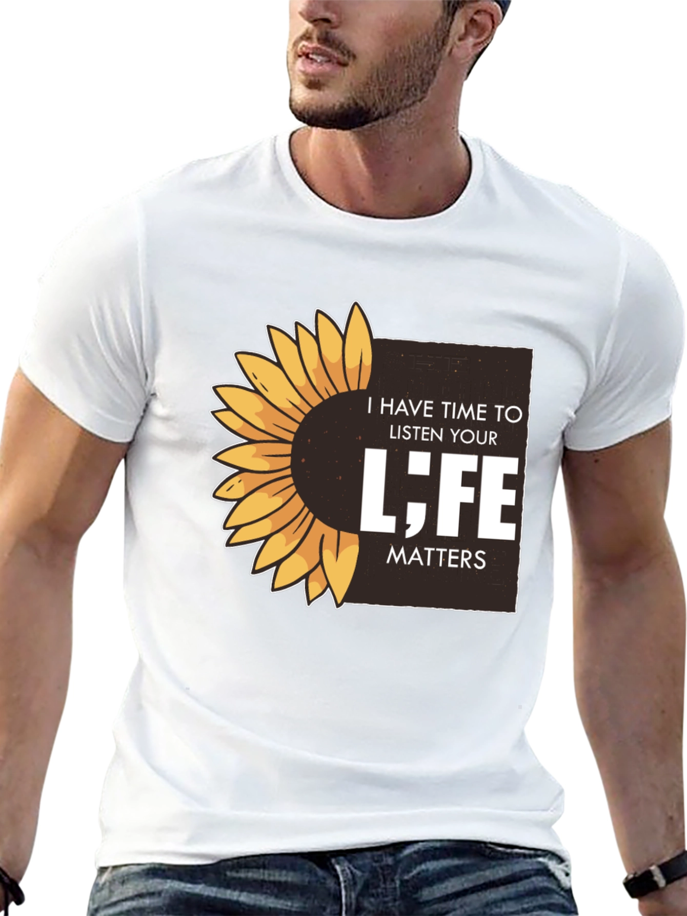Black Sunflower 'Life Matters' Graphic T-Shirt view 13