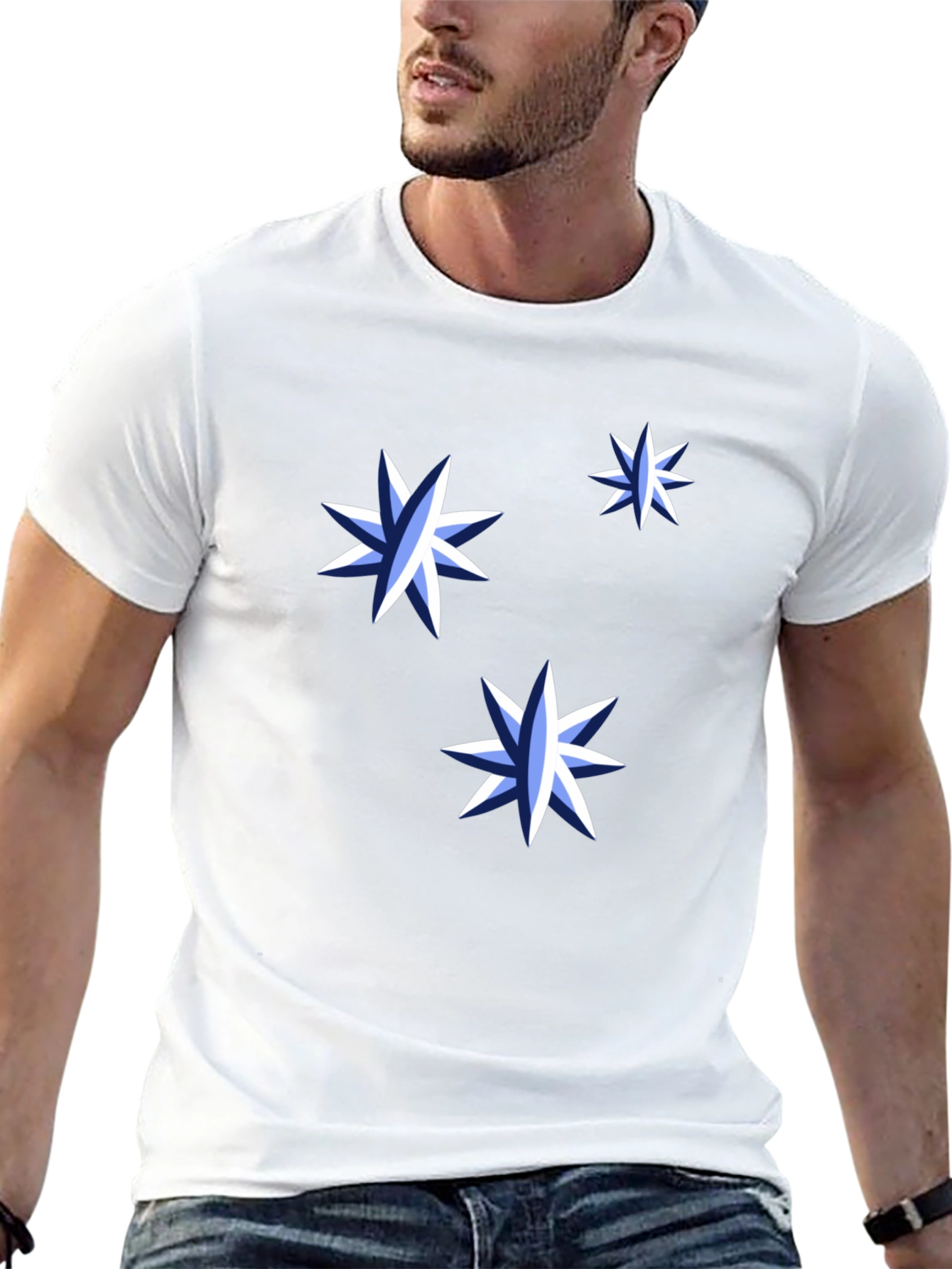 Starry Night Graphic Tee - Black Cotton Shirt - 13
