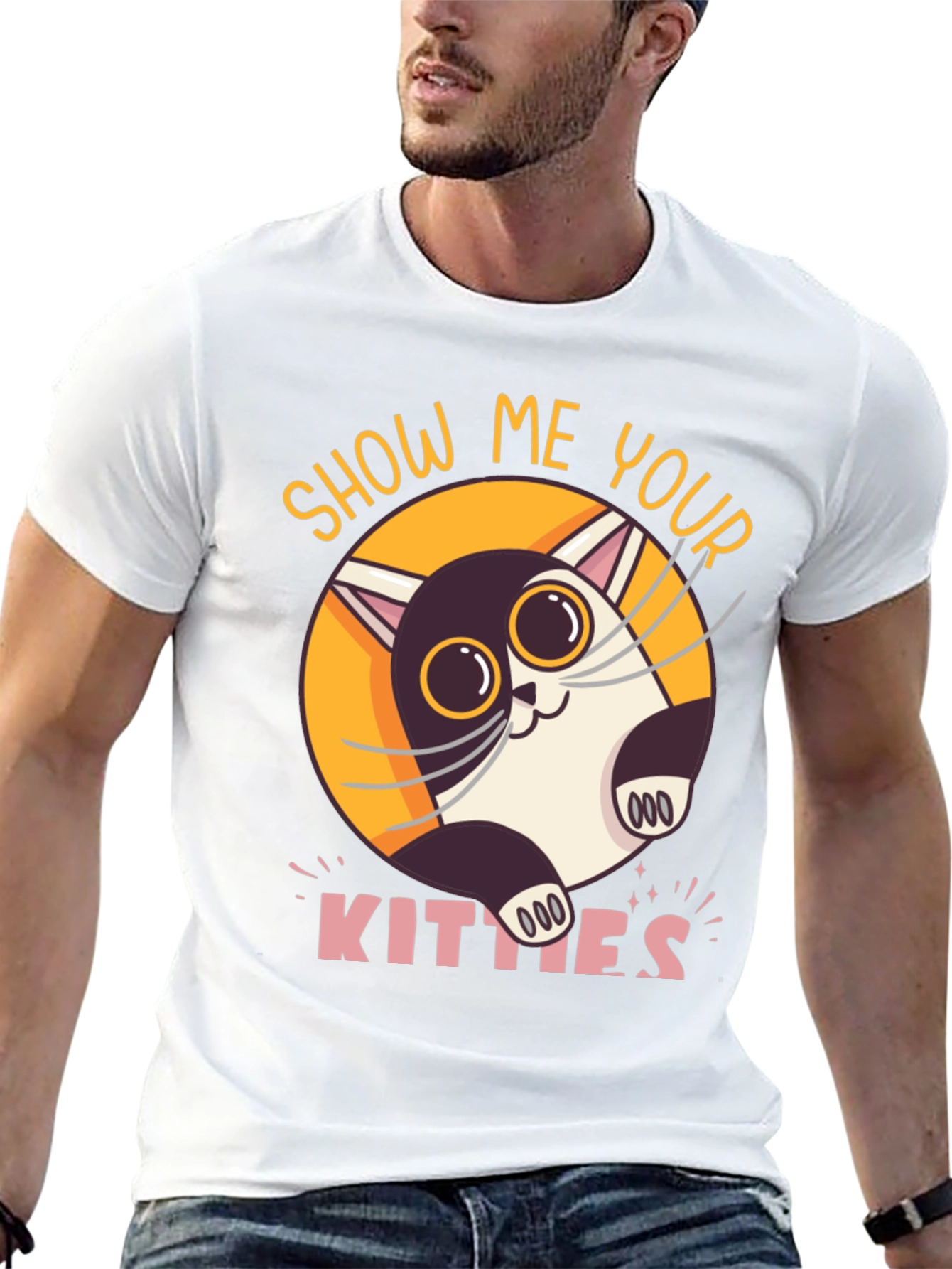 Black Show Me Your Kitties Graphic T-Shirt view 13