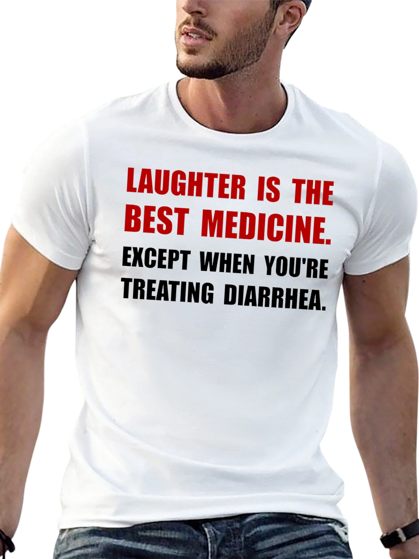 Black Humorous Laughter Medicine T-Shirt view 13